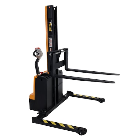 Vestil Powered Lift Stacker, Load Cap. 1500 lb., Overall Width: 48-1/8" SNM15-62-AA